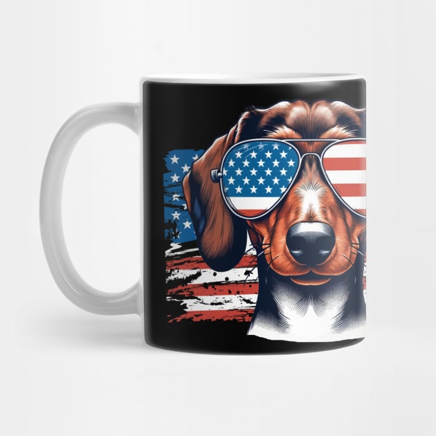 Dachshund Patriotic Sunglasses American Flag 4th of July by karishmamakeia